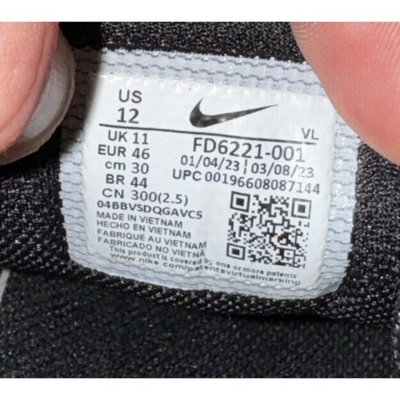 Nike Alpha Huarache Elite 4 Low MCS Mens Molded Baseball Cleats Size 12 Black - Picture 8 of 8